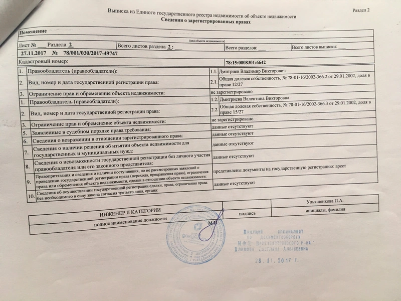 Выписка из ЕГРН